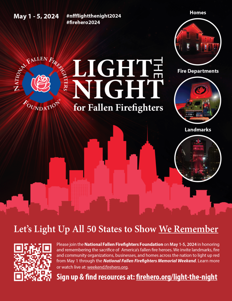 Light the Night for Fallen Firefighters Memorial Weekend